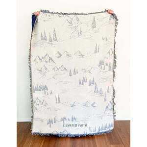 Elevated Faith Mountainscape Throw Blanket